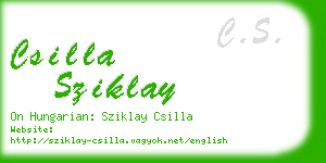 csilla sziklay business card